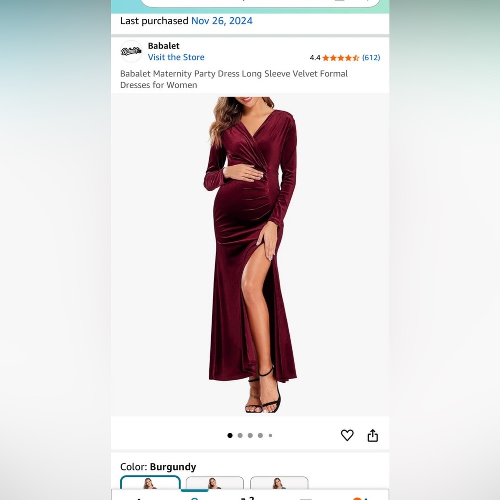 Maternity dress burgundy XL